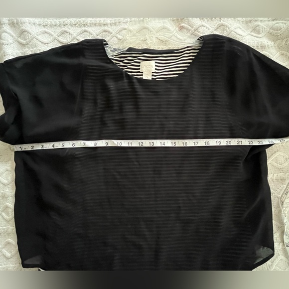 Chico’s Black and White Striped Women's Tank with Polyester Black overlay Large - Picture 12 of 13